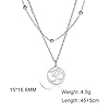TEAMER OM Necklace Stainless Steel Yoga Meditation Spiritual Harmony Pendant Aum Om Ohm Sanskrit Symbol Necklace Jewelry For Women Girls (OM Double Chain-Silver) #4