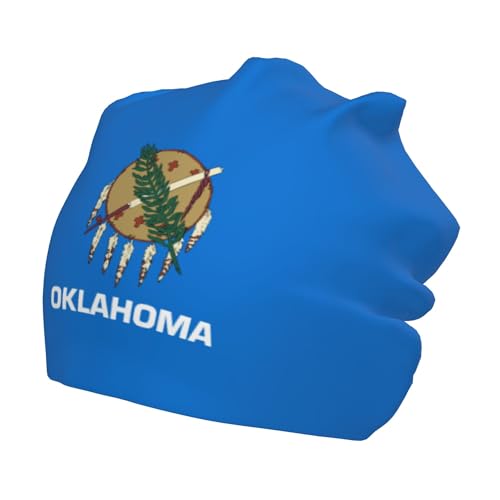 Flag of Oklahoma Children Hip Hop Knitted Hat Kids Elastic Leisure Knit Cap Warm Sleep Beanies Black