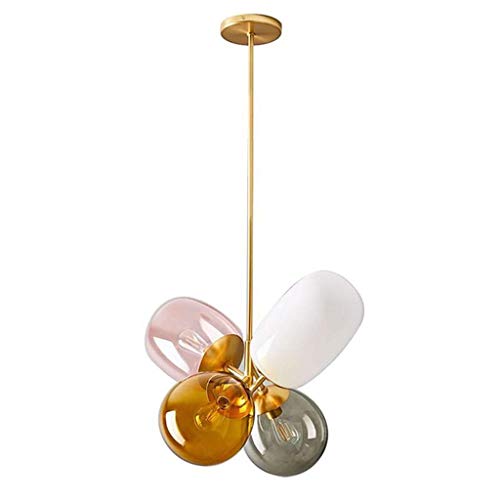 Chandelier salon design scandinave luminaire suspendu en verre teinté créatif