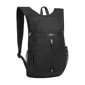 MOSISO 10L Lightweight Hiking Daypack Small Packable Hiking Backpack for Men Women, Casual Foldable Day Pack Shoulder Bag with Front Vertical Pocket for Travel Camping Outdoor, Black