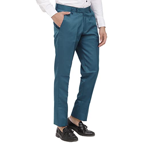 Image of KUNDAN Slim Fit Men Polyester Viscose Blend Trousers