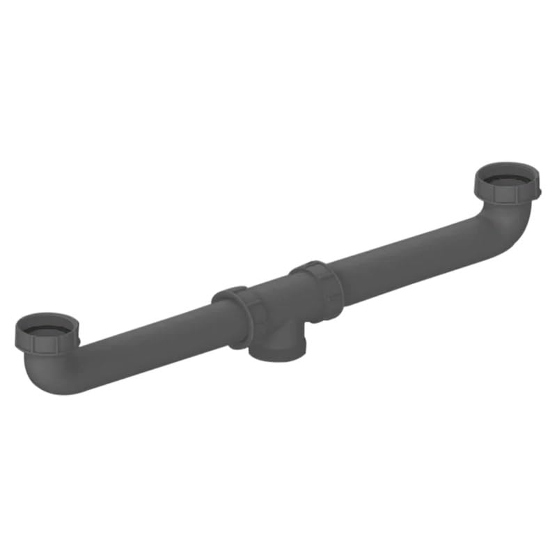 Ruhe® Double Bowl Kitchen Sink Connector Pipe | Water Drain Out PVC Adjustable Pipe | Black