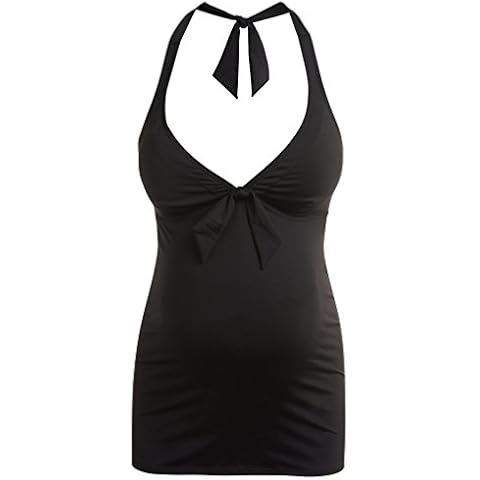 Noppies Damen Neckholder Umstands Tankini top Mallorca, Einfarbig, Gr. 80C (Herstellergröße: M/L), Schwarz (Black C270) Cover