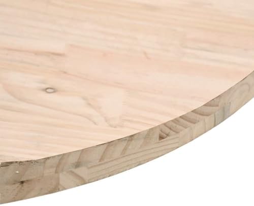 5. Bild von vidaXL Tischplatte Massivholzplatte Holzplatte Ersatztischplatte Holz Platte für Esstisch Couchtisch Gartentisch Ø30x2,5cm Massivholz Kiefer Ø 30 x 2.5 cm