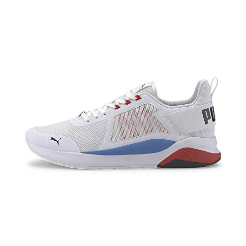 Image of PUMA Men's Low-Top Sneakers, White White Black High Risk Red 03, 7.5