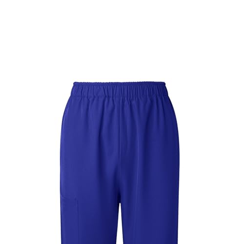 Image of Scrubs Pants for Women Plus Size Stretch Waisted Workwear Pants Medical Uniform Comfy Straight Leg Barrel with Pocket