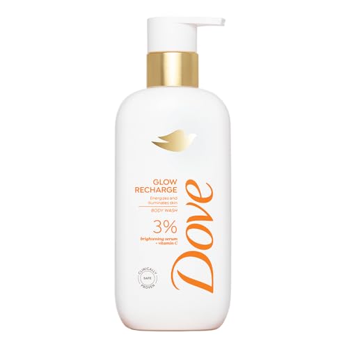 Image of DOVE Glow Recharge Serum Body Wash, 300 ml, for Glowing and Refined Skin, with 3% Brightening Serum and Vitamin C, Dermatologist Co-Created, Sulfate-Free
