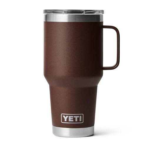 YETI Rambler 30 oz Travel Mug, Stainless Steel, Vacuum Insulated with Stronghold Lid, Wetlands Brown