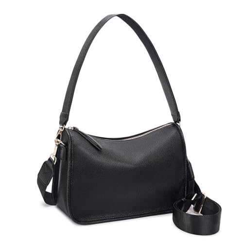 HKCLUF Crossbody Bags Purses for Women Trendy,Vegan Leather Medium Crossbody Purse,Shoulder Bag with 2PCS Adjustable Strap