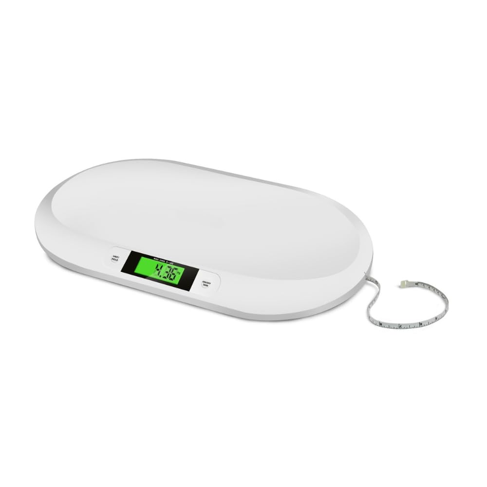 Báscula digital para bebés y niños con pantalla digital LCD con medidor báscula pesa recién nacido pediátrica 20 kg apagado automático y tara pesar apta también para animales pequeños