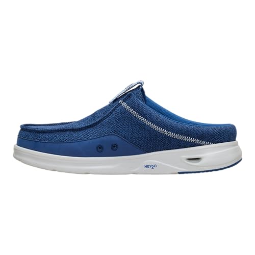 HEYDUDE Mens Wally Hey2O Slip Mesh Mule Ensign Blue/Dawn Blue Size 10 | Lightweight Water Friendly Slip On Shoes for Everyday Casual Wear