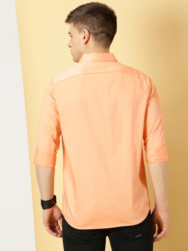 Image of Thomas Scott Men's | Solid | Full Sleeve | Slim Fit | Cotton Blend | Spread Collar | Casual Shirt