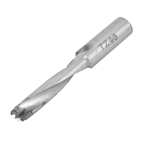 Aexit Silver Tone Wood Drill Bits Woodworking Carbide Tipped Brad Point Straight Shank Boring Drill Bit Tool 8mm Brad-Point Drill Bits x 68mm