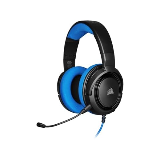 Corsair HS35 - Auriculares Stereo para Juegos (Membrana Neodimio de 50 mm, Micrófono Unidireccional Extraíble, Estructura Ligera, Compatible con Xbox One, PS4, Nintendo Switch y Móviles), Azul