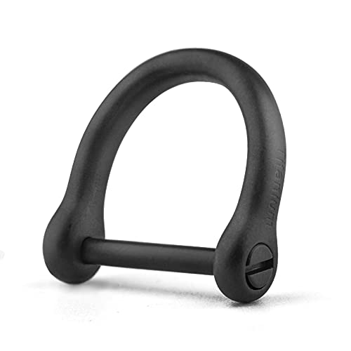 TISUR キーリング チタン dリング 鍵 車 バイク キーホルダー かわいい スマートキー用に キーチェーン ドライバー付き (艶消し/ブラック/L 1個入)