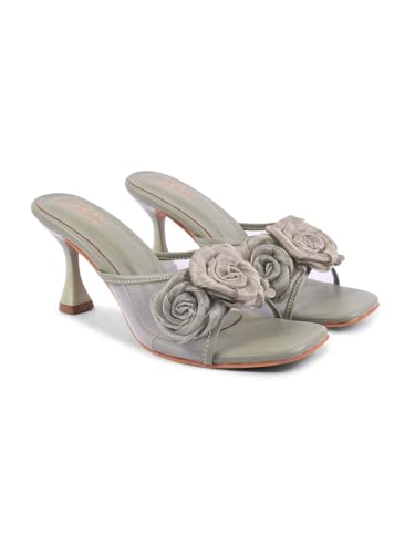 Image of JM LOOKS Stylish Embellished Kitten Heels Sandal For Women & Girls | Pencil Heels | Stiletto Heels |