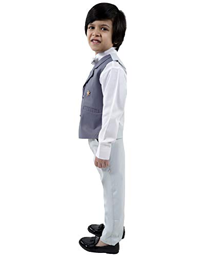 Image of Boy's Cotton 3 Piece Waistcoat Pant Shirt Set