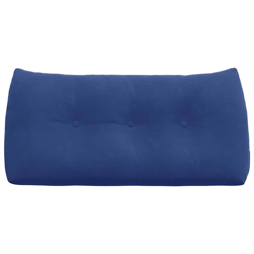 Samt Rückenkissen 100x24x50 cm Bett Lesekissen Polizeiblau | Bequemes Keilkissen mit praktischer Seitentasche und abnehmbarem Bezug für erholsame Momente im Schlafzimmer und Wohnzimmer.