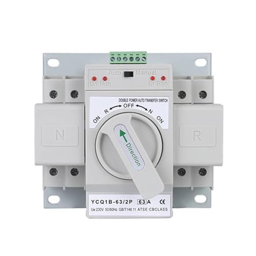 Interrupteur de transfert automatique YCQ1B-63 disjoncteur double alimentation inverseur source 2P