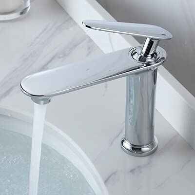 Robinet d'évier en chrome brillant mitigeur haute résistance pour lavabo