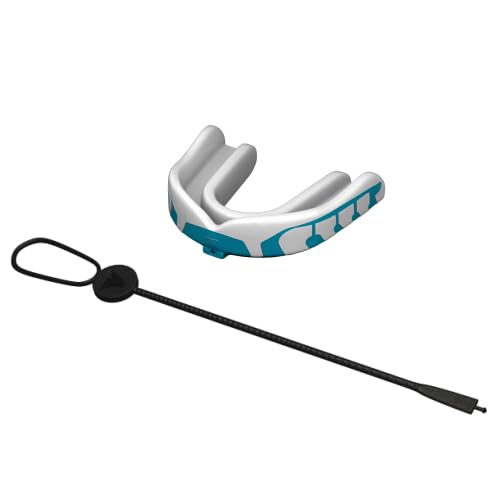 Velocity Champion Junior Mouthguard, 1 Pack, Carolina Blue & White - for Ages 5 to 10 - Ideal for Lacrosse, Football, Hockey, Basketball, Soccer, Boxing, Martial Arts, Field Hockey, and More