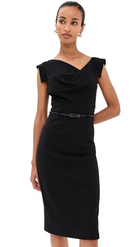 Black Halo Women's Jackie O Belted Dress, Black, 0 : Clothing, Shoes & Jewelry