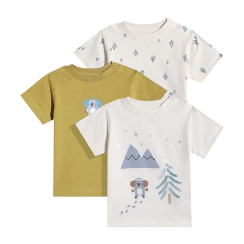 Image of Mothercare Baby T-Shirt 3-Pack Unisex Short Sleeve Cotton Animal Print