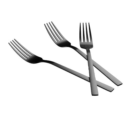 Forchette da Tavola Set da 3-21 cm in Acciaio Inox 18/10 con Finitura PVD Opaca, Manico Sottile Ergonomico, Antiruggine, Lavabili in Lavastoviglie