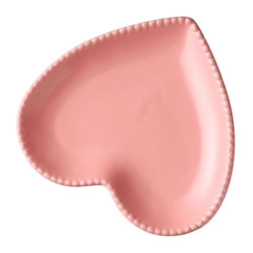 ROMISBABA ハート形セラミックプレート 電子レンジ対応 食洗機対応 軽量デコレーション用フルーツ皿 朝食 サラダ スナックに 家や 再利用可能