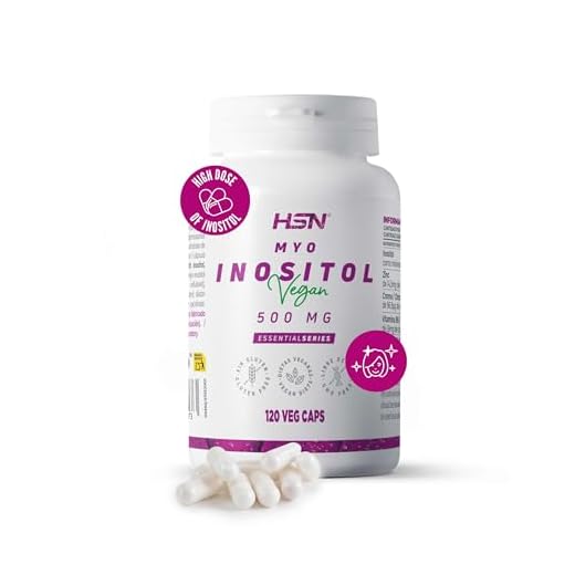 HSN Inositol (forma Myo Inositol) | 120 Cápsulas Vegetales 1500mg por Dosis Diaria de Vitamina B8 | Alto Contenido de Zinc, Cromo y Vitamina B6 | No-GMO, Vegano, Sin Gluten