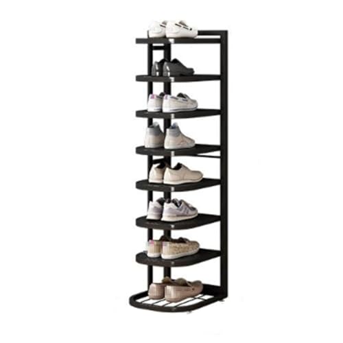 Genérico Zapatero Vertical Estrecho para Armario, Estante De Metal para Zapatos, Organizador De Almacenamiento para Armario, Entrada, Garaje(8 Tier)