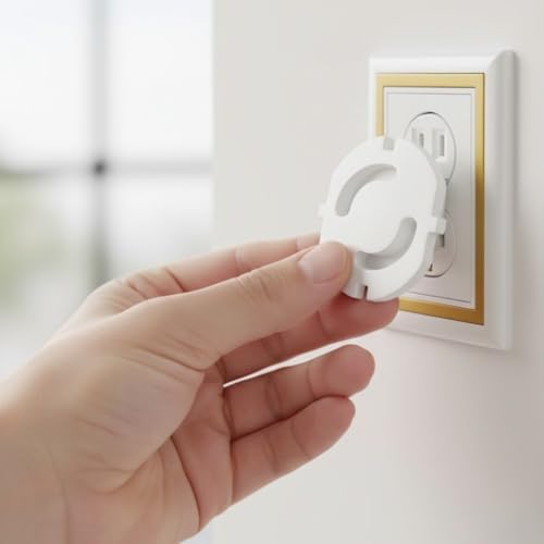 8'li Çocuk Güvenlik Priz Kapatıcı Seti | Beyaz Döner Mekanizmalı Priz Koruyucu | Bebek Emniyet Kilidi | Elektrik Çarpması Önleyici - Görsel 5