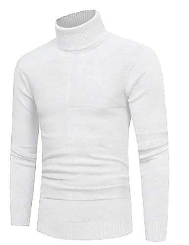 Men's Turtleneck Pullovers Sweater Solid Color Slim Long Sleeve Warm Knitted Bottoming Pullover Sweater3