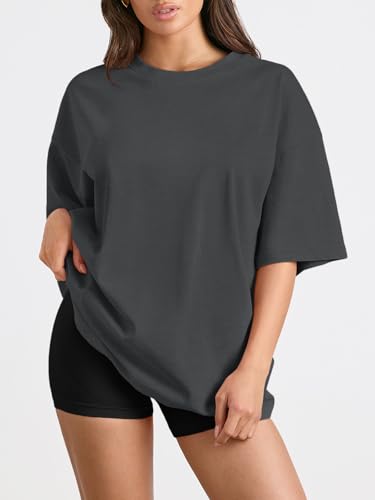 Image of Trendy Queen Womens Oversized T-Shirts Short Sleeves Workout Tops | Casual Summer Gym Tees Plus Size Fashion Clothes 2026