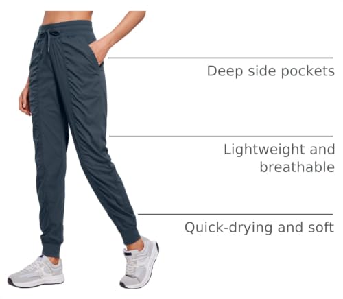 Image of CRZ YOGA Ease Line Joggers 26 inch /28.5 inch /30.5 inch | Casual, Lightweight, Ruched Design, Pockets, for Women