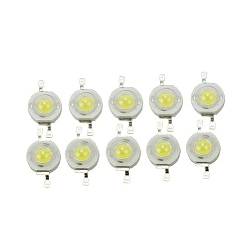 IWOWHERO 10pcs LED Beads with Chip Cool White Lamp for Home Traffic Light Exhibition Lighting Energy Efficient High Brightness