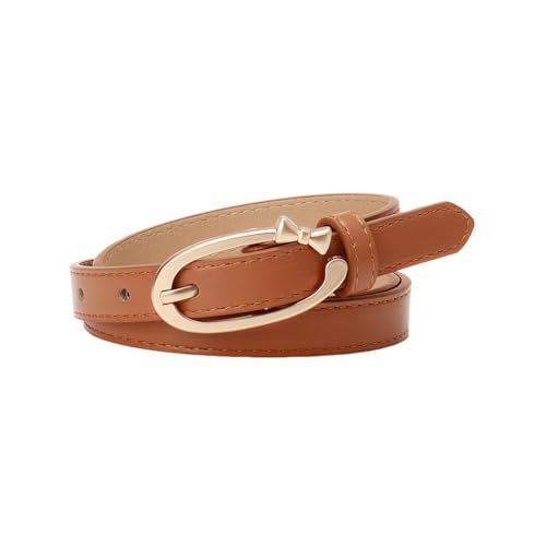 MIFYNN Bow Thin Belts for Women Skinny Black and Brown Leather Belts with Gold Buckle, Perfect for Jeans, Dresses, and Pants