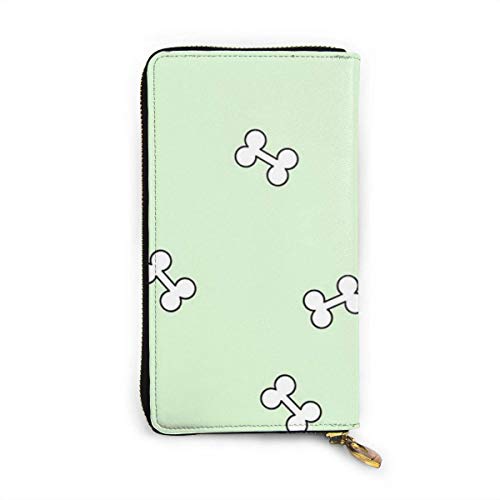 Preisvergleich Produktbild JHGFG Welpenknochen Echtes Leder Geldbörse Lange Damen Geldbörse Handtasche Multi Kartenhalter Organizer Für Frauen Personalisiert