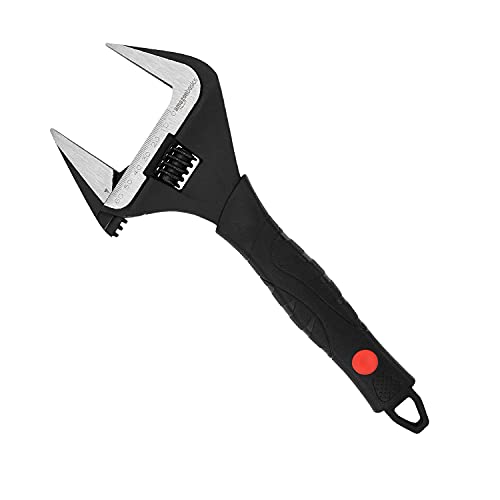 Amazon Basics Plumbing Adjustable Wide Jaw Wrench with Soft Grip, 16.1 cm L x 7.2 cm W x 1.5 cm H