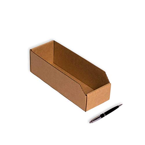 Pack 50 Gavetas de Cartón 295x105x100mm. Precinto no necesario. Automontable. Ideal para piezas pequeñas. Cartón Kraft.