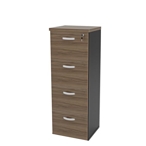 Gaveteiro Arquivo Escritório 4 Gavetas Pasta Suspensa Nogal