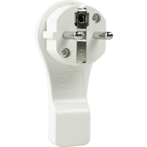 as - Schwabe Flachstecker - Schutzkontaktstecker mit doppeltem Schutzkontakt - Anschluss Leitungen bis max. 1 5mm - extrem flach - einfaches Herausziehen durch Bügel - 230V 16A - IP20 - weiß 45030