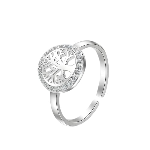 Bague Arbre de Vie réglable en argent : le cadeau d'anniversaire idéal pour femme - T05