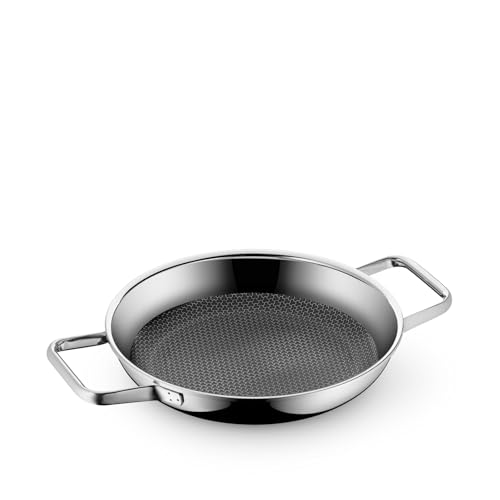 WMF Profi Resist Brat-/ Servierpfanne 24 cm Induktion, Mehrschichtmaterial beschichtet, Wabenstruktur, Edelstahlgriff, backofenfest