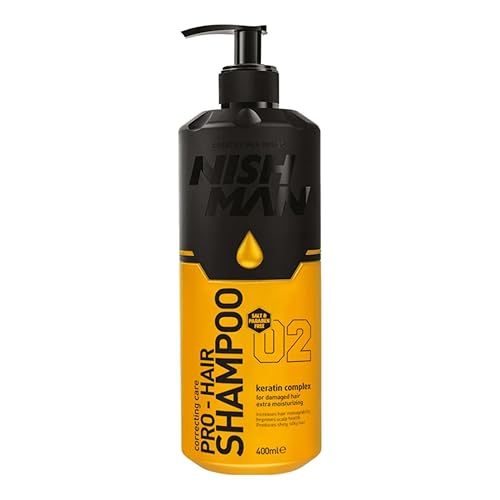 NISHMAN Pro-Hair Shampoo – Keratin Complex 400ml – Salzfrei – Ohne Parabene – Fördert die Kopfhautgesundheit, Verleiht Glanz & Geschmeidigkeit, Ideal für Trockenem oder Geschädigtem Haar