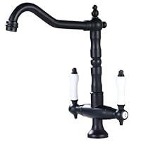 Antiek Messing/Zwart Badkamer Wastafel Kraan 360