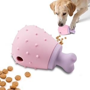 Pawsailor Jouet Interactif pour Chien, Jouet Chien Distributeur Friandises Lent Puzzle Silicone Design Patte Poulet, Anti Ennui Stimulation Mentale Nettoyage Dents Enrichissement Qi, Rosa