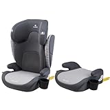 innokids チャイルドシート ジュニアシート ISOFIX固定 R129適合 i-Size 3歳～12歳頃まで リクライニング2段階切替 カップホルダー付き ベルトカバー付き 背もたれ取り外し可 軽量 取付簡単 洗えるカバー (グレー-ISOFIX対応モデル)