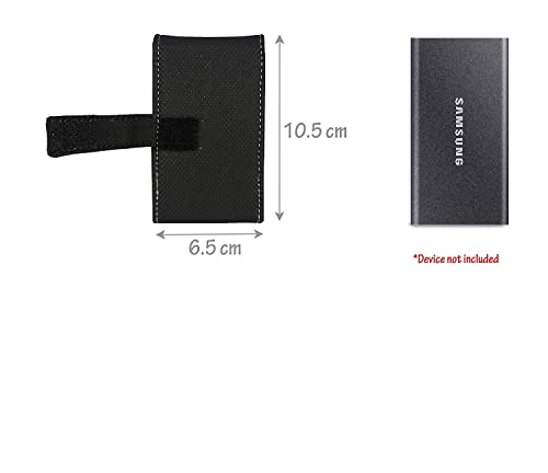 Image of Saco External Hard Disk Protector Shock Resistant Travel Carrying case Pouch Cover for Samsung T7 1TB / 2TB /500GB Portable SSD - Black