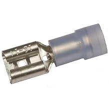 11914 Female Disconnect, Double Crimp, Nylon Insulated, Blue, 16-14 Wire Size, 0.020"X0.110" NEMA Tab, 200-Pack